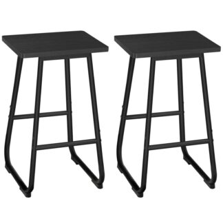 барные стулья, 26'' барные стулья с подвеской, набор из 2 Промышленные батонные стулья, кухонные барные стулья, Завтрак -бар для паба, столовая, бар, Легкая сборка, черный