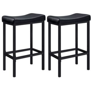 Bar Stools, Набо�Барные стульяairs, Табуреты с встречной высотой, Табуреты-седла с изогнутой поверхностью, Кухонные табуреты, 24.8 Дюймы, 2.4" Толстая обивка, для кухни, Столовая, Кафе черное