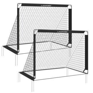 Objectifs de football pour les enfants, 2 Paquet, Trainer des objectifs de football, Objectifs de football pliables portables, 2-buts de football en 1 avec mur de but, 5 Trous, Sac de transport, Ongles, pour jardin