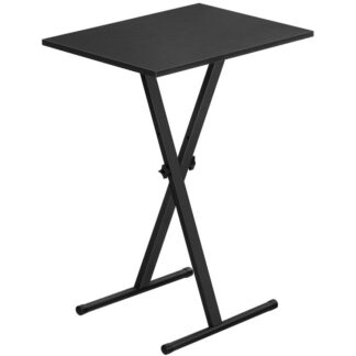 Складной телевизионный поднос, Регулируемая высота складного телевизионного обеденного стола, Телевизионный стол с металлической рамой, для небольших пространств, стабильный, легко собирать, подходит для гостиной, Спальня, черный