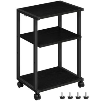 teollisuustulostinjalusta, rullatulostinkärry, 3-Tier -tulostinpöytä säädettävällä hyllyllä ja koukulla, Sopii kotitoimistoon