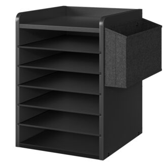 سرد بريد كونترتوب القابل للتعديل الأسود, 6 منظم الورق الخشبي من الطبقة, منظم الأدب الرأسي مع التخزين الجانبي, صندوق بريد المكتب Cubbies, صندوق بريد الفصل الدراسي, من أجل الوطن, مكتب