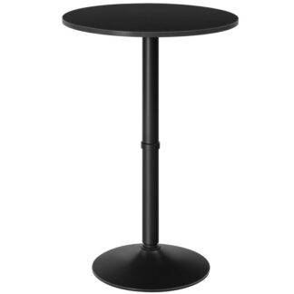 طاولة شريط مستديرة, 35" طاولة الحانة طويلة, طاولة كوكتيل مع قاعدة, طاولة مضادة مستقرة مع قاعدة غير قابلة للانزلاق, طاولة ارتفاع بار لغرفة المعيشة, مطبخ, كافيه, أسود
