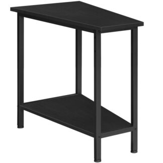 Koncový stůl s černým klínem, Boční stolek na klínové klíny s úložištěm, Přízvuk průmyslového trojúhelníku pro malý prostor, Roh, Obývací pokoj, Byt