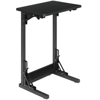 طاولة طي على شكل C, طاولة تلفزيون قابلة للطي لتناول الطعام, تنزلق تحت الطاولة الجانبية للأريكة للمساحة الصغيرة, طاولة جانبية للأريكة المحمولة لغرفة المعيشة, غرفة نوم, أسود