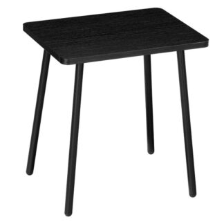 small black side table, accent table end table for small spaces, modern minimalism nightstand beside table for living room, bedroom, balcony, easy assembly, black