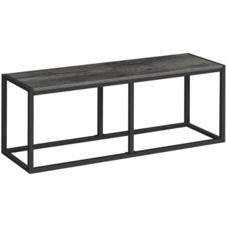 Black Dining Bench, 47.2 Inch Table Bench, Industrial Style Kitchen Bench, Steel Frame, Easy to Assemble, for Kitchen, Dining Room, Charcoal Gray and Black