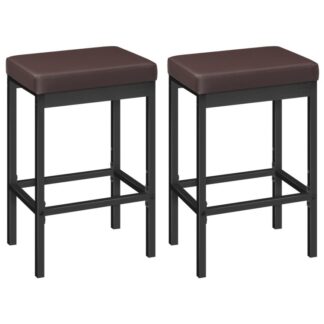 bar stools, набо�барные стульяar chairs, 24.8-дюймовый стул высоты, стулья для завтрака, Кухонные бары стулья, 2" толстая обивка, для кухни, столовая, кафе, счетчик бар, коричневый и черный