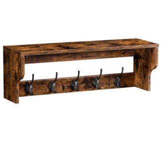 Странная стойка, установленная на стене, настенные полки, Крюк с 5 подвижный крюк, шляпная шляпа зала, висящая железная дорога, сильный и стабильный, для входа, ванная комната, гостиная, Промышленный стиль ретро