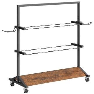 حامل قصبة الصيد, رف قضيب الصيد المحمول, المتاجر 20 قضبان الصيد, منظم قضيب الصيد, للجراج, تخزين, بني ريفي و