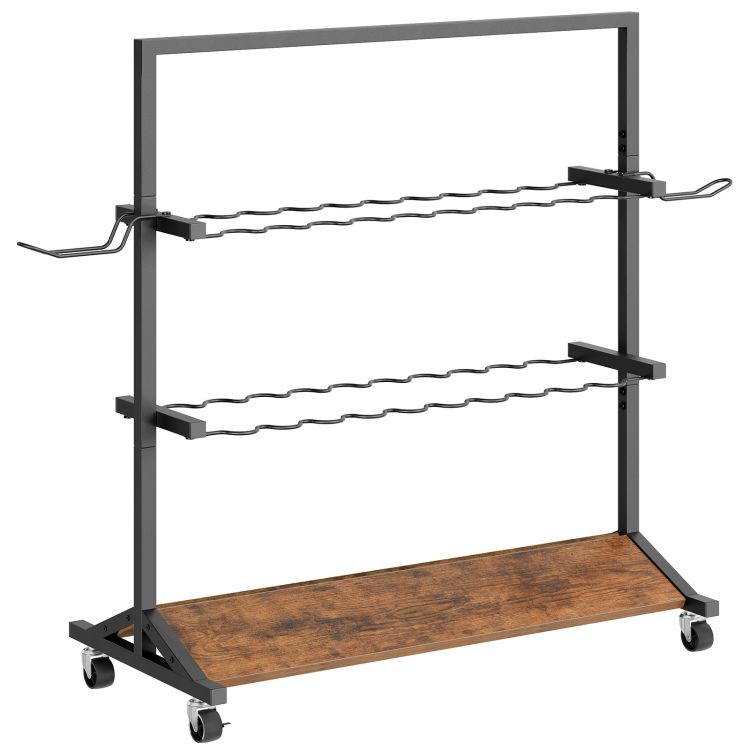 Fishing Rod Holder, Portable Fishing Rod Rack, Stores 20 Fishing Rods, Fishing Rod Organizer, for Garage, Storage, Rustic Brown and