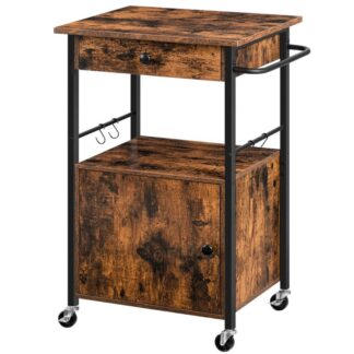 عربة المطبخ الجزيرة المتداول على عجلات, عربة المطبخ مع درج, خزانة التخزين مع السنانير والمقبض, للمطبخ, غرفة العشاء, غرفة المعيشة,