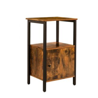 طاولة جانبية, طاولة الهاتف مع خزانة تخزين وحصبة مفتوحة, موقف الطابعة, لغرفة المعيشة, غرفة نوم, مكتب, المدخل, مستقر وقوي, بني ريفي