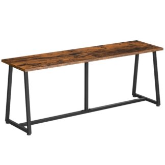 Storage Bench for Bedroom, Wooden Metal Entryway Bench for Hallway Dining Living Room, Farmhouse Shoe Rack Indoor Accent Seating Bench for Foyer Entrance, Rustic Brown and Black