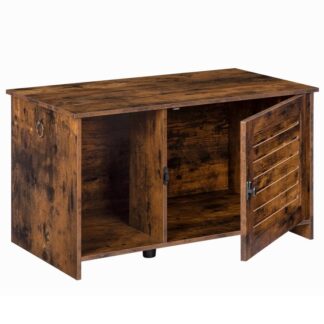 kissan pentueen kotelo, Piilotettu kissan roskakorilaatikko huonekalut, joissa on kokenut ovi, Tilava piilotettu kissan pesuhuone jakajalla, kissankalustekaappi, puinen lemmikkitalo, maalaismainen ruskea ja musta