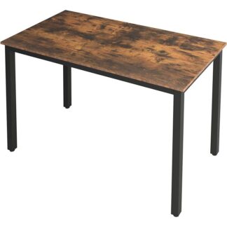 industrial computer desk, 47 inch office study desk for laptops, desk table for office study living room, sturdy metal frame, easy to assemble, rustic brown