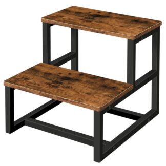 kid's step stool, taburete de paso para niños pequeños, Tabro para ir al baño para niños taburetes de madera, para el baño, cocina, dormitorio, robusto y estable, marrón rústico