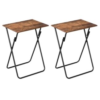 طاولة علبة التلفزيون القابلة للطي, طاولة وجبة خفيفة أريكة, طاولة جانبية للمساحة الصغيرة, موقف قهوة قابلة للطي, جدول نهاية الكمبيوتر المحمول, طاولة المشروبات, لغرفة المعيشة, غرفة نوم, مطبخ, بني ريفي