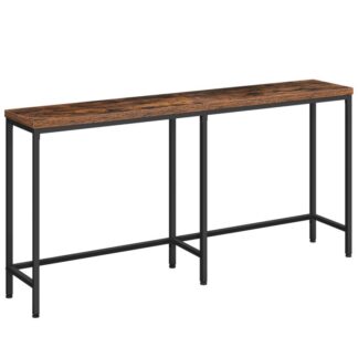 Konzolasztal, Keskeny kanapéasztal, 63" Bejárati asztal, Extra hosszú konzolasztal, Kanapé mögött, Vékony folyosó asztal előcsarnokhoz, Nappali, Hálószoba, Rusztikus barna és fekete