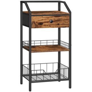 3-Scairbh dréimire seomra folctha sraitheanna, Scairbh dréimire saorsheasaimh le tarraiceán, Leabhragán le seilf fálaithe agus seilf mogalra, Spás-shábháil, don Seomra Folctha, Cistin, Seomra Maireachtála, Rustic donn agus dubh