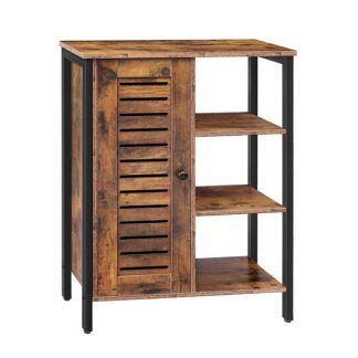 دولاب تخزين, 2 أرفف قابلة للتعديل مخفية, 3 رفوف مفتوحة, خزانة دائمة الأرضية, خزانة جانبية, متعدد الوظائف في غرفة المعيشة, المدخل, مطبخ, مدخل, بني ريفي