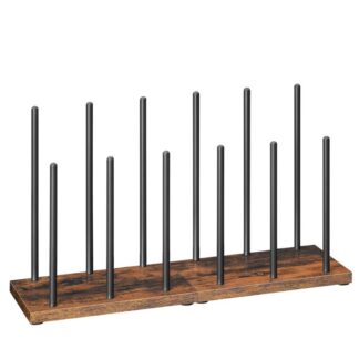 Shoe Rack, Tall Boot Rack, Boot Organizer, Metal Boot Shoe Rack, Holds 6 Pairs of Boots, for Entryway, Bedroom, Closet, Rustic Brown and Black