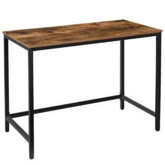 computer skrivebord, 39.4 Inches Industrial Writing Desk, Simple Office Study Arbejdsstation til hjemmekontor, Robust metalramme, Let samling, rustik brun og sort
