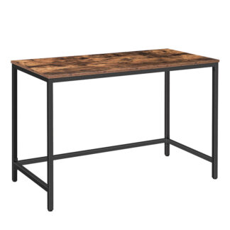 Computer Desk, 120 cm Industrial Writing Desk, Simple Office Study Workstation for Home Office, PC Desk, Stable and Sturdy Metal Frame, Easy Assembly, Rustic Brown and Black