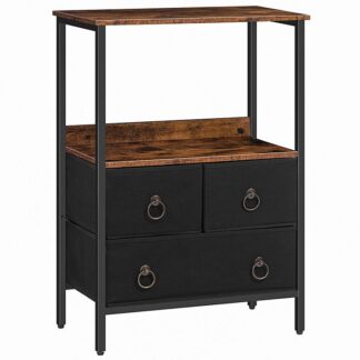 خزانة غرفة النوم, 3 خزانة درج, دولاب تخزين, إطار فولاذي قوي, برج التخزين مع رفوف مفتوحة, لغرفة النوم, المدخل, مدخل, خزانة, التجميع سهل