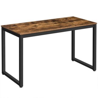 computer desk, home office writing desk, 47.2 x 23.6 x 29.9 inch industrial pc laptop study table in living room, bedroom, sturdy metal frame, easy assembly, rustic brown and black