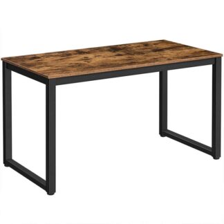 Biurko komputerowe, Biurko do domowego biura, 55.1 x 23.6 X 29.9 Calowy komputer przemysłowy do laptopa do nauki w salonie, Sypialnia, Solidna metalowa rama, Łatwy montaż, Rustykalny brąz i czerń