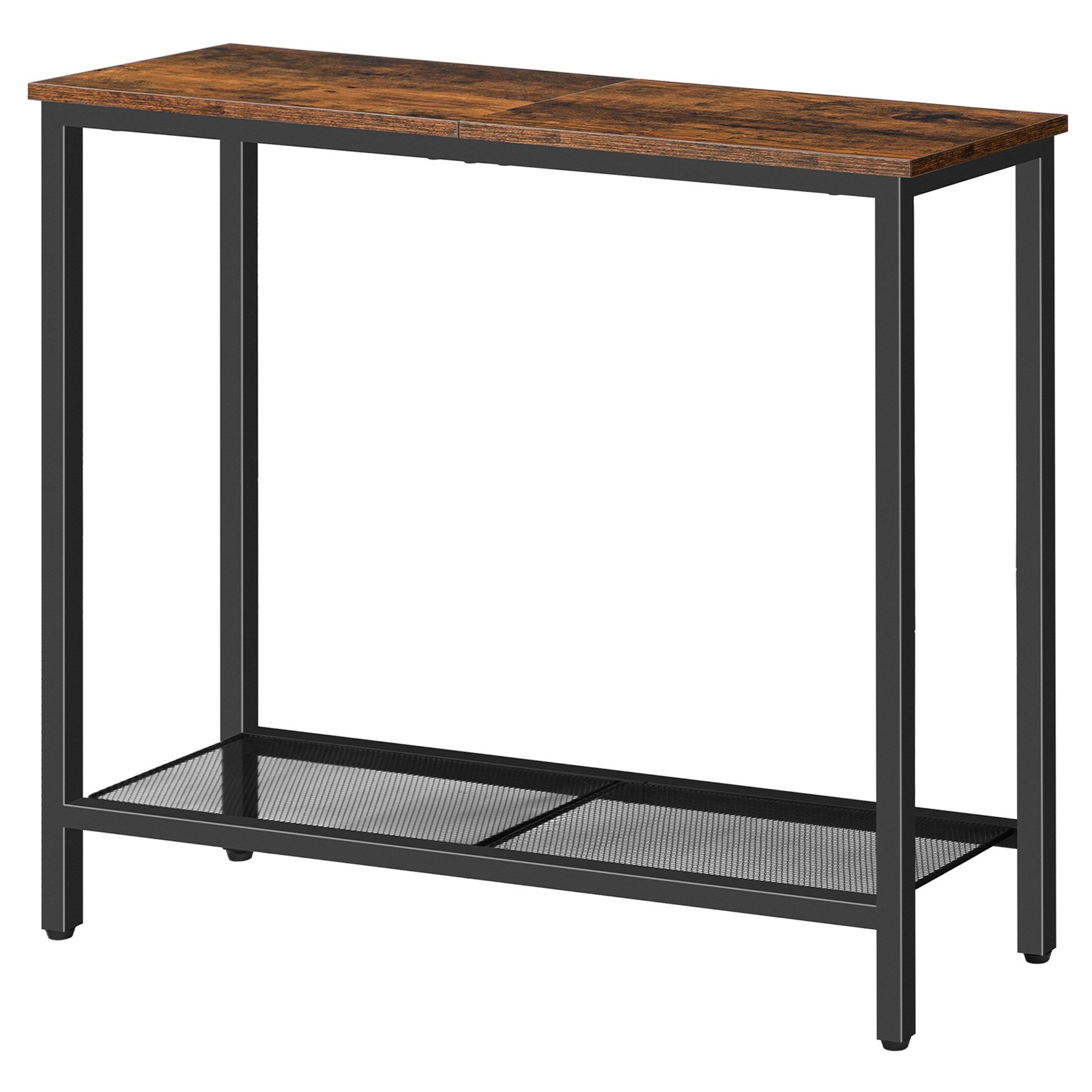 طاولة وحدة تحكم ضيقة, طاولة مدخل صغيرة مع الرف, 2 طاولة أريكة رقيقة من الدرجة, طاولة جانبية, جدول العرض, للمراب, غرفة المعيشة, غرفة نوم, بهو, بني ريفي أسود