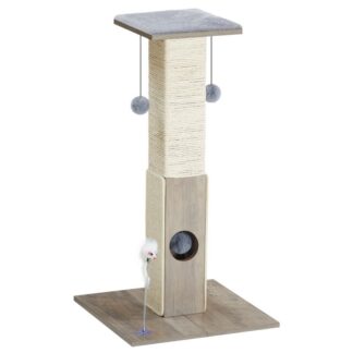 28.3" Grouss Kaz kraazt Post, Kaz kraazt Posts fir Indoor Kazen, Sisal Kaz Scratcher Tower mam dangling Ball fir grouss Kazen, Grouss Miwwel kraazt Kaz Aktivitéit scratcher, Griichesch