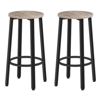 набор барных стульев 2, кухонный завтрак, Пара барных магазинов, кухонные табуреты, Столовые стулья для кухонной стойки, промышленное, Для домашнего сада бар, серый и черный