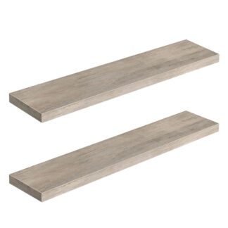 floating shelves, wall shelf set of 2, 39.4 inch hanging shelf with invisible brackets, for bathroom, bedroom, toilet, kitchen, office, living room decor, grey