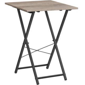 طاولة صينية تلفزيون قابلة للطي, صينية تلفزيون خشبية, طاولة جانبية للأريكة المحمولة, طاولة جانبية للوجبات الخفيفة الصناعية للمساحات الصغيرة, سهل التركيب والطي, جريج وأسود