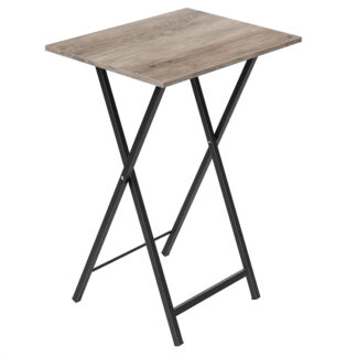 Складной столик под телевизор, ТВ лоток, Стабильный стол для закусок для небольшого пространства, Портативный диван-стол, Простая сборка и хранение, Идеально подходит для закусок и еды в гостиной, Серый и Черный