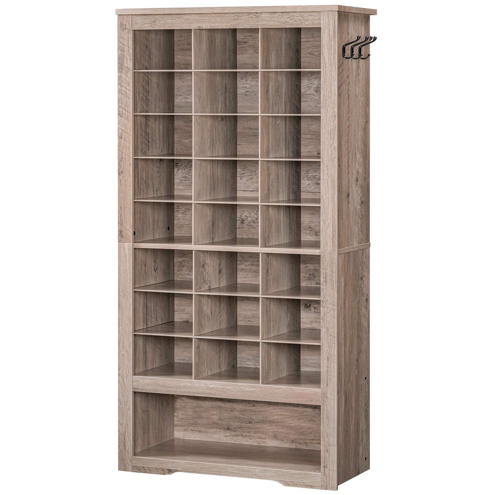 8-Tier Heavy-Duty Shoe Cabinet, Freestanding Shoe Storage Unit with 24 مقصورات & 3 خطافات, Multi-Scenario Organizer for Entryway, خزانة & غرفة الجلوس