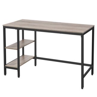 computer desk, home office, office table in industrial style, pc table work table with 2 removable shelves, for