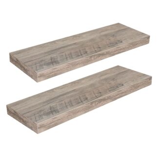Ensemble de 2 Etagères murales 60 x 20 x 3.8 CM étagères suspendues avec des supports invisibles pour la salle de bain des toilettes de cuisine de cuisine salon