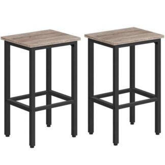 набор барных стульев 2, стулья для завтрака, деревянные табуретки с металлической рамой, Кухонные табуретки для кухонного стойкого острова, барные стулья, Для домашнего сада бар, барбекю, Грейдж и черный