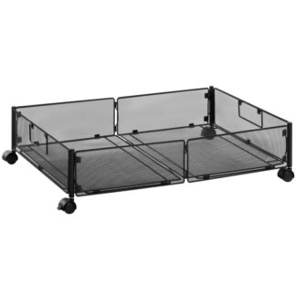 تخزين تحت السرير بعجلات, حاويات تخزين تحت السرير, معدن قابل للطي تحت درج السرير, توفير المساحة, تجميع خالي من الأدوات, للملابس, بطانية, أحذية, أسود