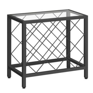 Столешница для винной стойки, 10-Стеллаж для хранения вина в бутылках, Отдельностоящий держатель для вина, Панель из закаленного стекла, Полка для вина, для Бара, Столовая, Кухня, Черный