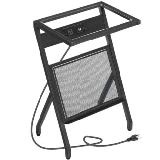 الجدول الجانبي, طاولة جانبية على شكل حرف Z مع محطة شحن, طاولة صينية تلفزيون حديثة مع رف للمجلات, طاولة قهوة صغيرة من الزجاج المقسى للمساحة الصغيرة, غرفة نوم, مكتب, غرفة الجلوس, أسود