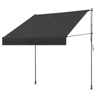Toldo articulado con armazn, Toldo Marquesina Plegable, Resistente a Rayos UV, Toldo con Manivela Regulable, sin Necesidad de Taladrar, para Tiendas, Terrazas, Gris Antracita