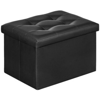 تخزين قابلة للطي مقعد عثماني, 16.5 بوصة تخزين العثمانية, مقعد غرفة النوم مع التخزين, مسند تخزين مع سطح منجد, لغرفة المعيشة, غرفة نوم, مدخل, يذاكر, مكتب, أسود