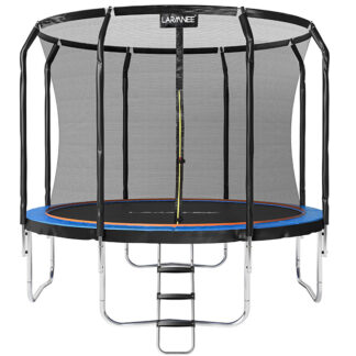 Udendørs have tranpoli, Diameter 366 cm, med sikkerhedsnet, Stige, Beskyttende pude, Dækkede indlæg, Fitnessudstyr, Sikker, Børn, Voksne