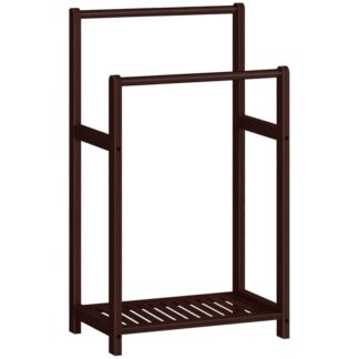 رف المناشف الدائم, 16.5''l x 9.4''w x 30.5''h, رف بطانية زخرفية, عرض شاشة لحاف مع رف التخزين, حمام, غرفة المعيشة, غرفة نوم, بني