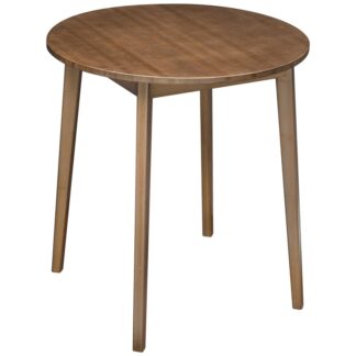 Brown Bamboo Dining Table, Wooden Round Dining Table for 2, 27.5" Kitchen Table for Small Space, Writing Table, Easy to Assemble, for Dining Room, Living Room, Office, Kitchen, Apartment