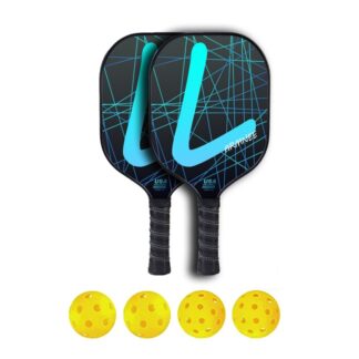 Κουπιά Pickleball, Usapa εγκεκριμένο σετ pickleball του 2, Επιφάνεια από ανθρακονήματα, Πυρήνας κηρήθρας πολυπροπυλενίου, Εξαιρετική λαβή, 4 Μπάλες, Τσάντα μεταφοράς, Εσωτερικός και εξωτερικός